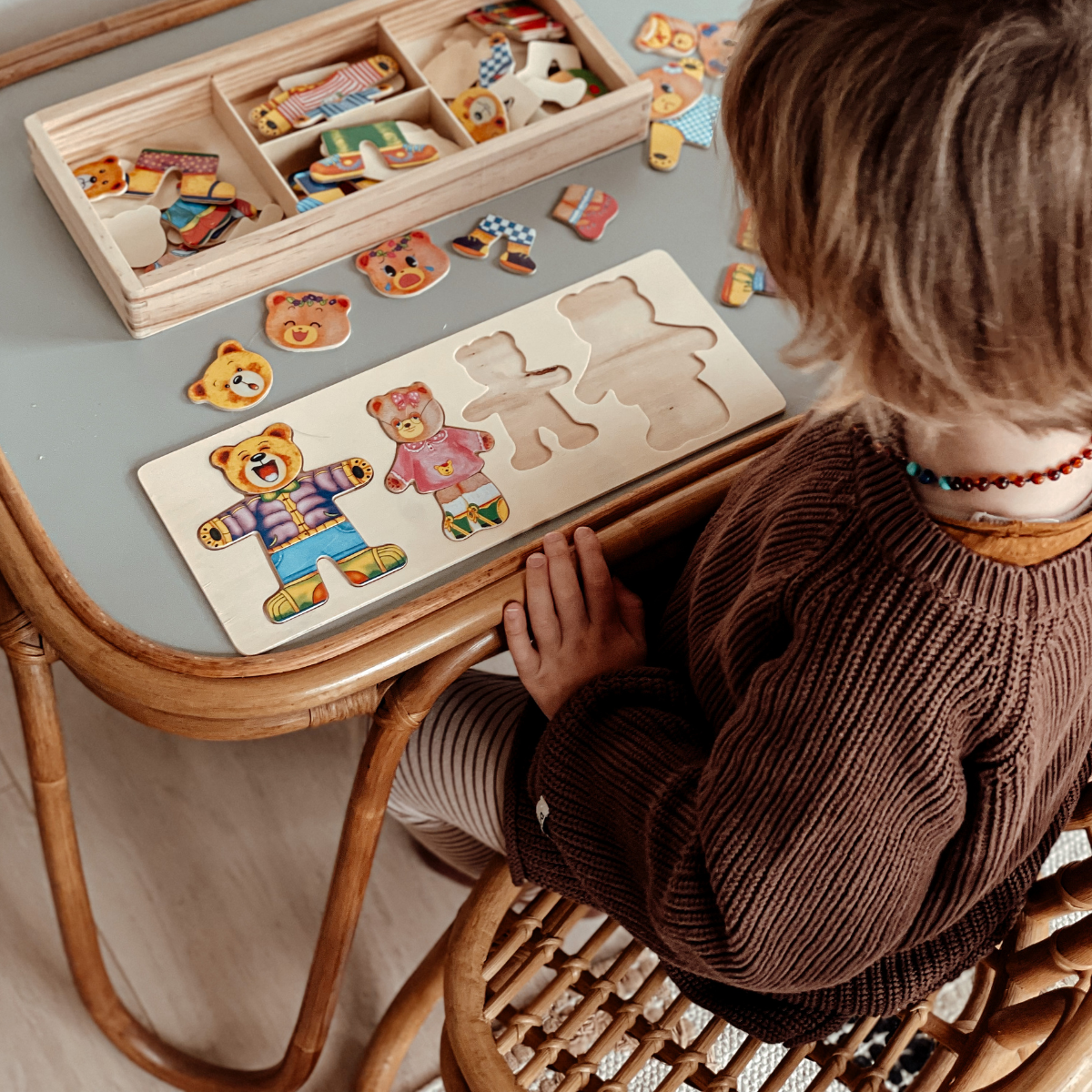 Houten Verkleedpuzzel Boris - Creatieve Verkleedpret voor Kinderen