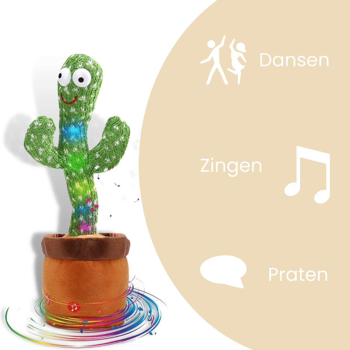 Blije Cactus met Geluidsreactie - Pratende Cactus Speelgoed