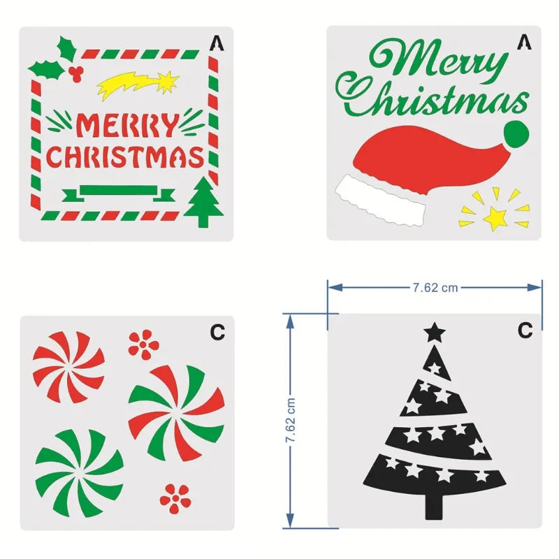 Kerst Stencil Set - Betoverende Kerstcreaties - Sjablonen voor Kerst