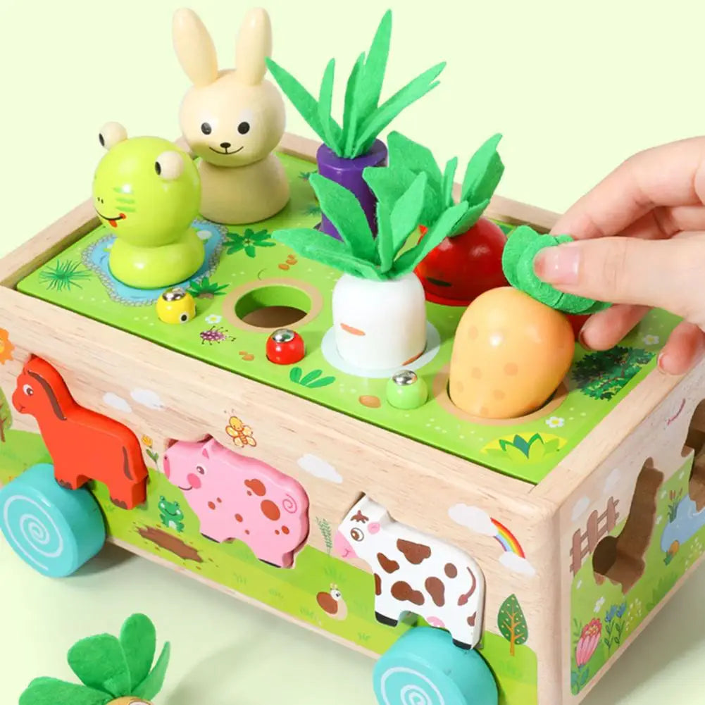 Wagen vormenstoof - Dieren en Groente Puzzel