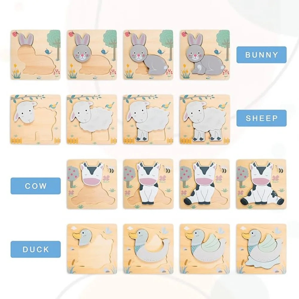 Houten Dieren Avonturenpuzzel