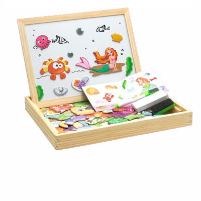 Houten Magnetisch Krijtbord - Multifunctioneel Leer- en Speelbord