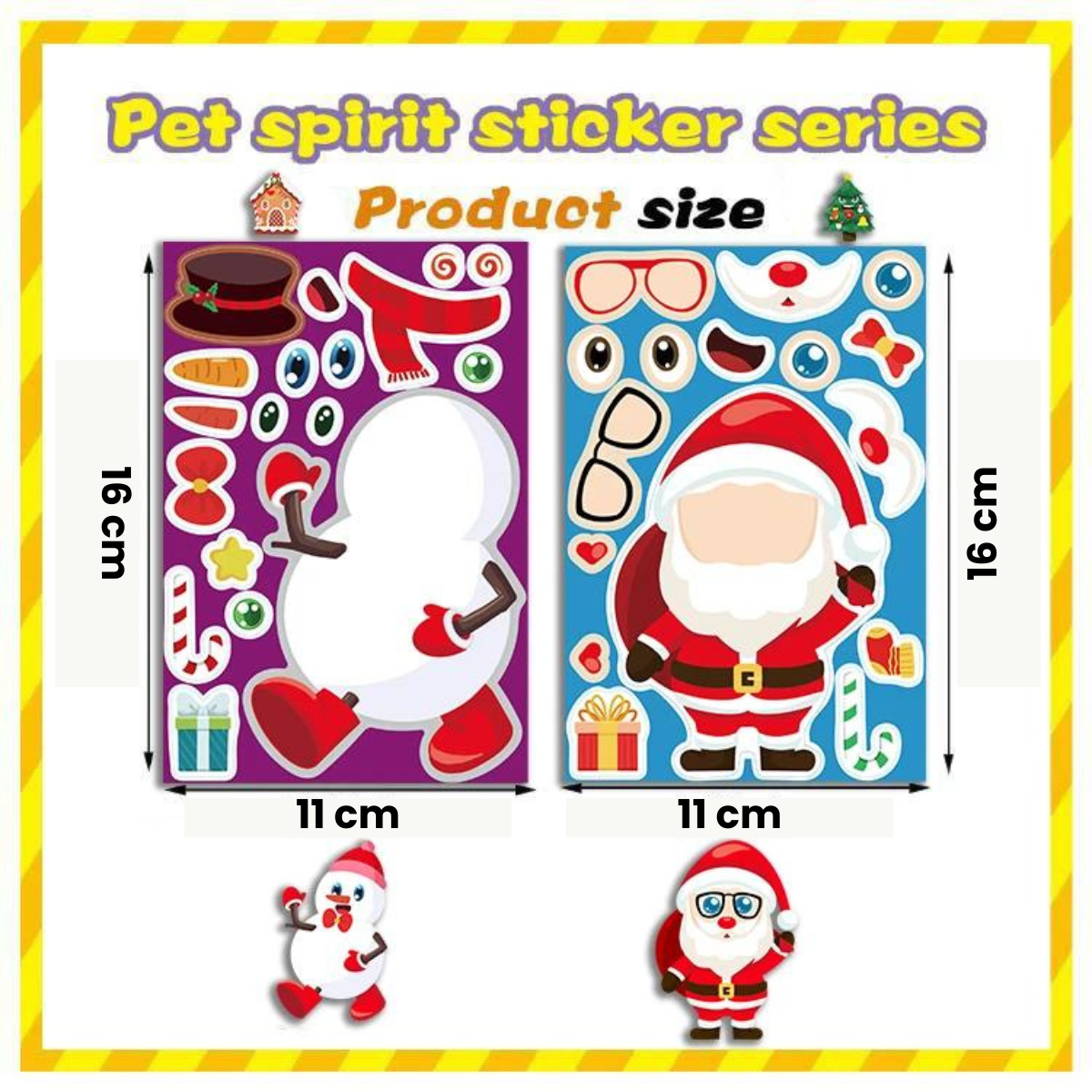 Kerst Stickerset - Magische Winterdecoraties - Stickervel Kerst