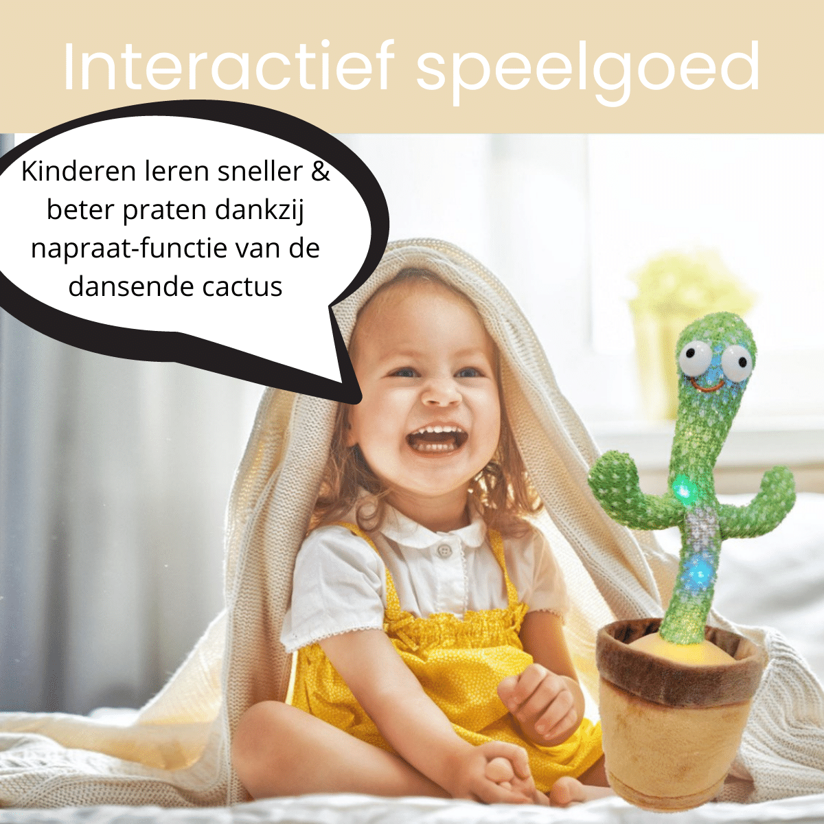 Blije Cactus met Geluidsreactie - Pratende Cactus Speelgoed