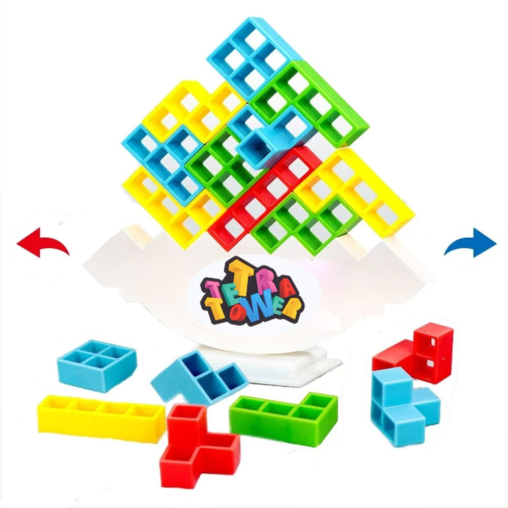 Balans Puzzel Toren - Bouw en Balans Spel - Creatieve Tetris Toren