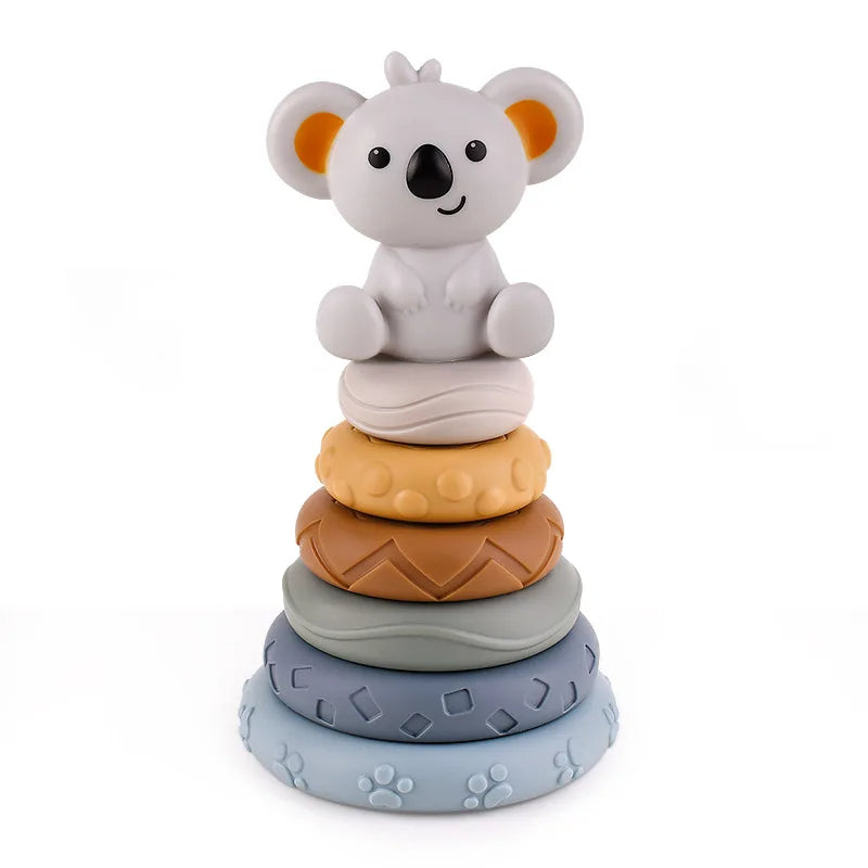 Koala Stapeltoren & Bijtring – Tandvriendelijk Baby Speelgoed