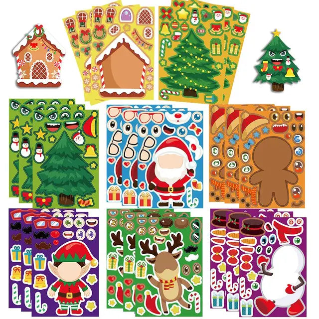 Kerst Stickerset - Magische Winterdecoraties - Stickervel Kerst