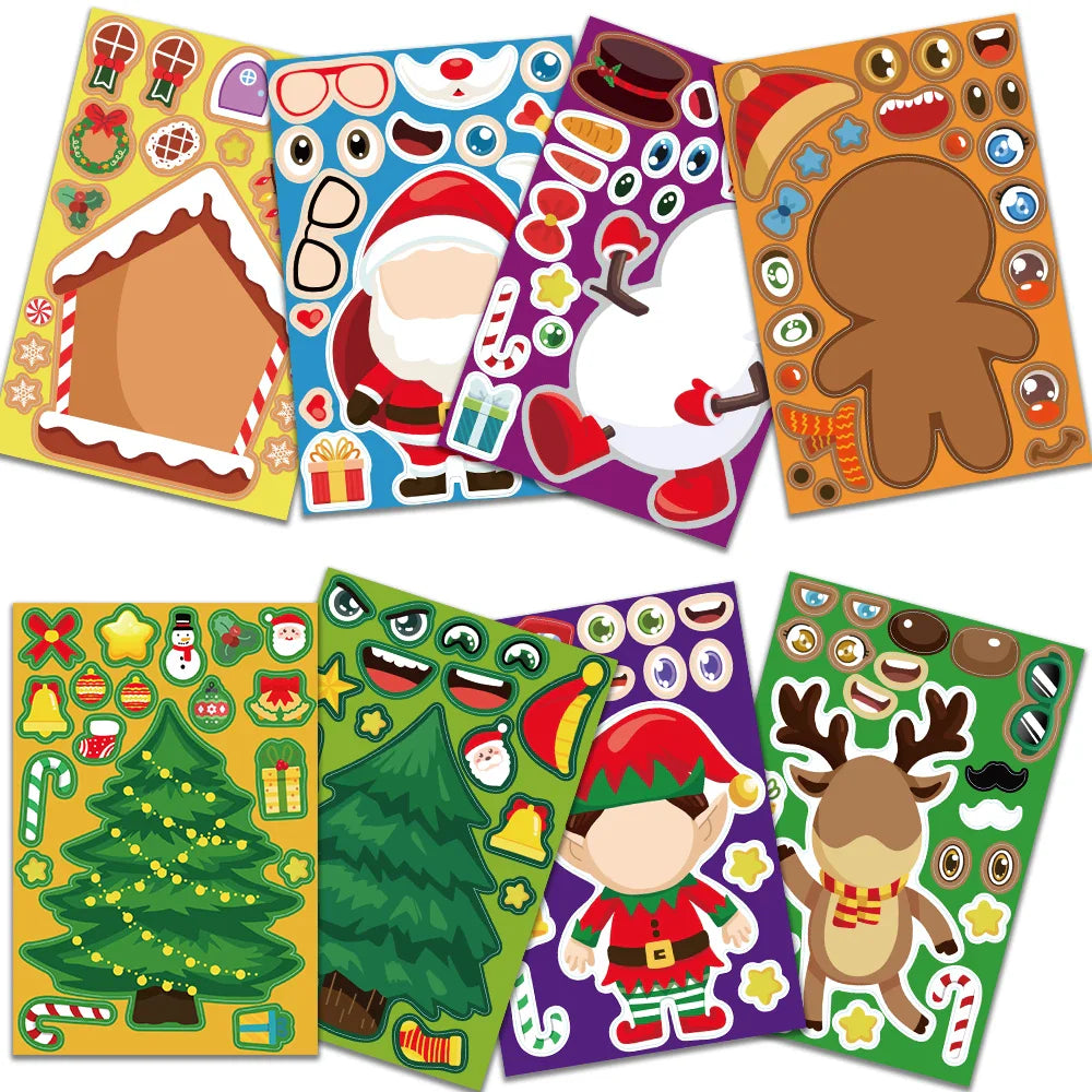 Kerst Stickerset - Magische Winterdecoraties - Stickervel Kerst