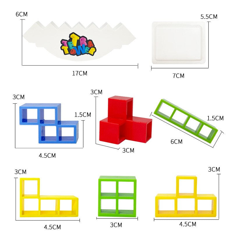 Balans Puzzel Toren - Bouw en Balans Spel - Creatieve Tetris Toren