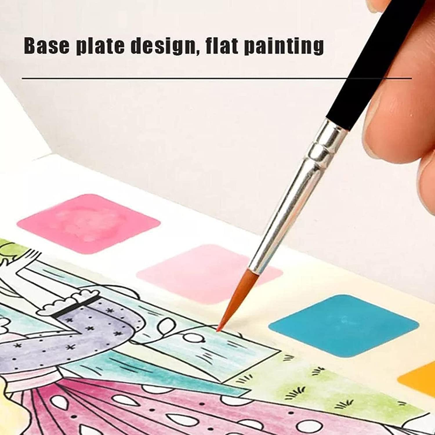 Verf Kleurboek - Creatief met Waterverf - Kleurboek met 6 Kleuren Verf
