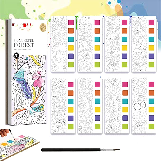 Verf Kleurboek - Creatief met Waterverf - Kleurboek met 6 Kleuren Verf