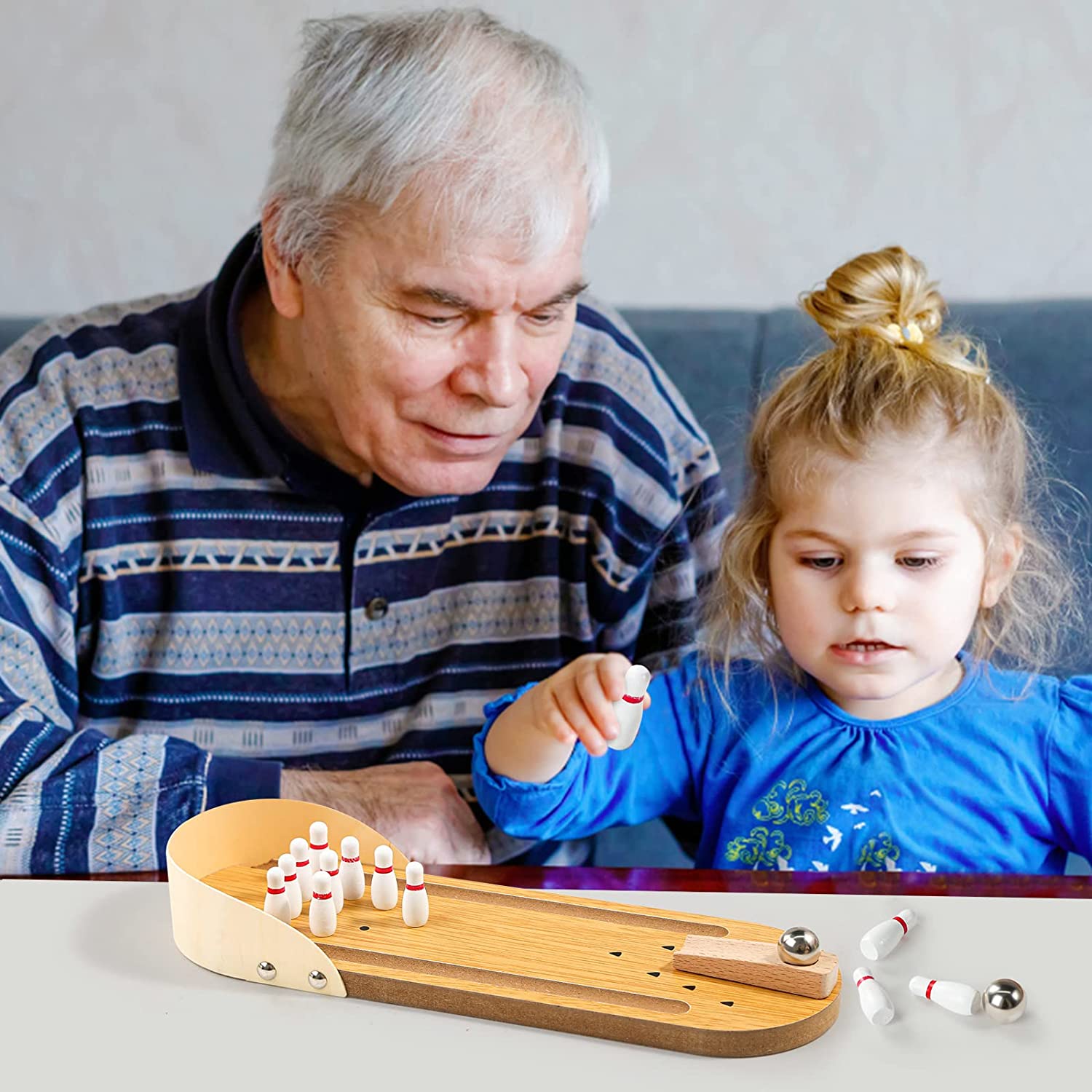 Mini Bowlingbaan - Onbeperkt Speelplezier met Deze Houten Bowling Set