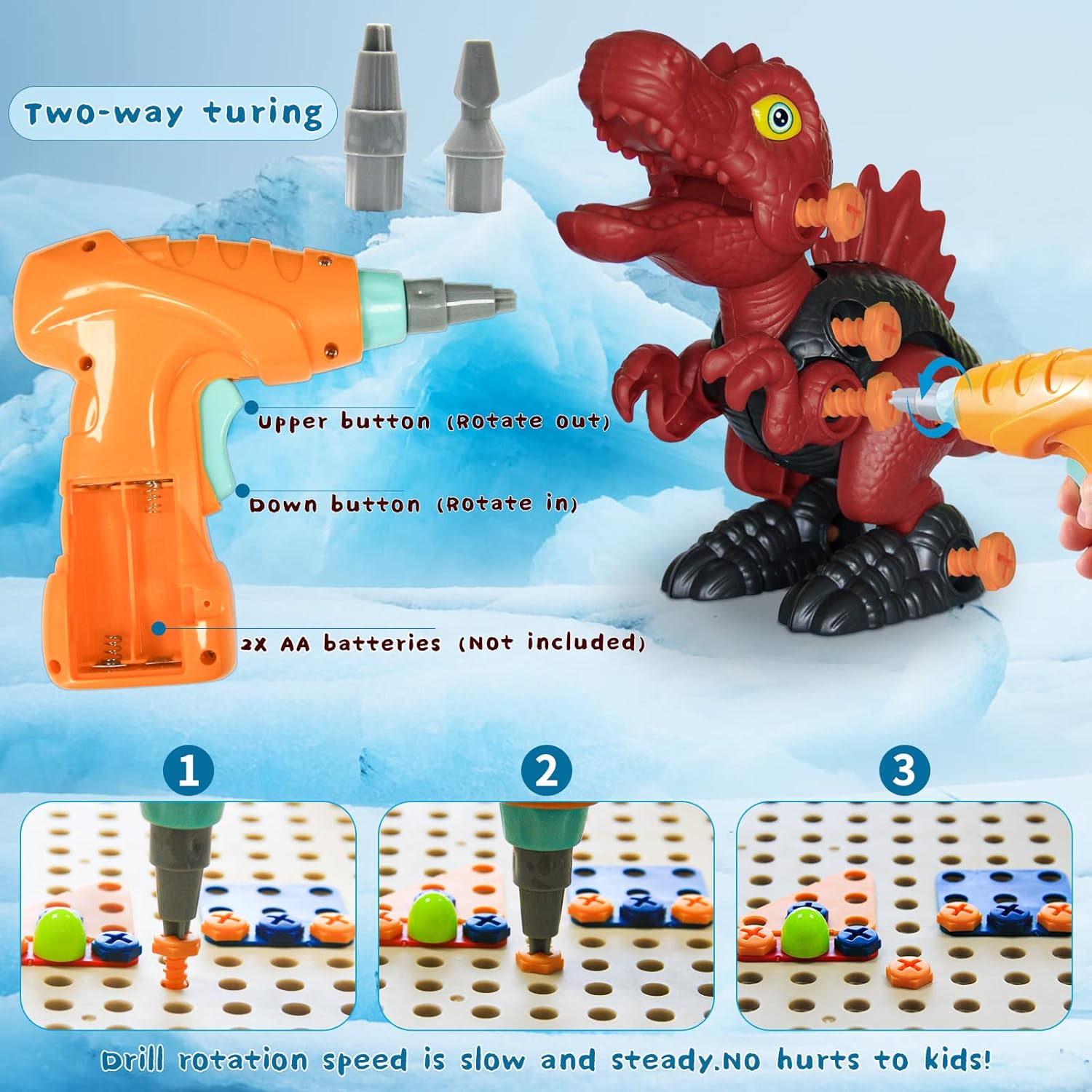 Mini Dino Gereedschapskist – Bouw je Eigen Dino met Schroefboor Speelgoed