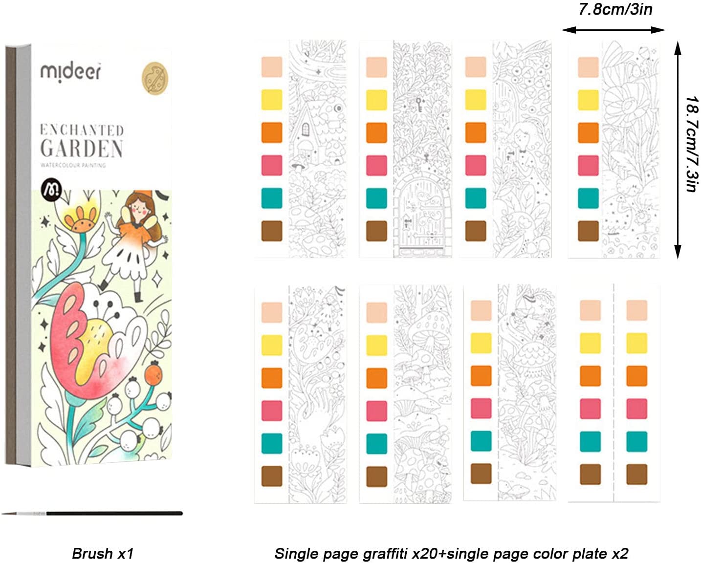 Verf Kleurboek - Creatief met Waterverf - Kleurboek met 6 Kleuren Verf
