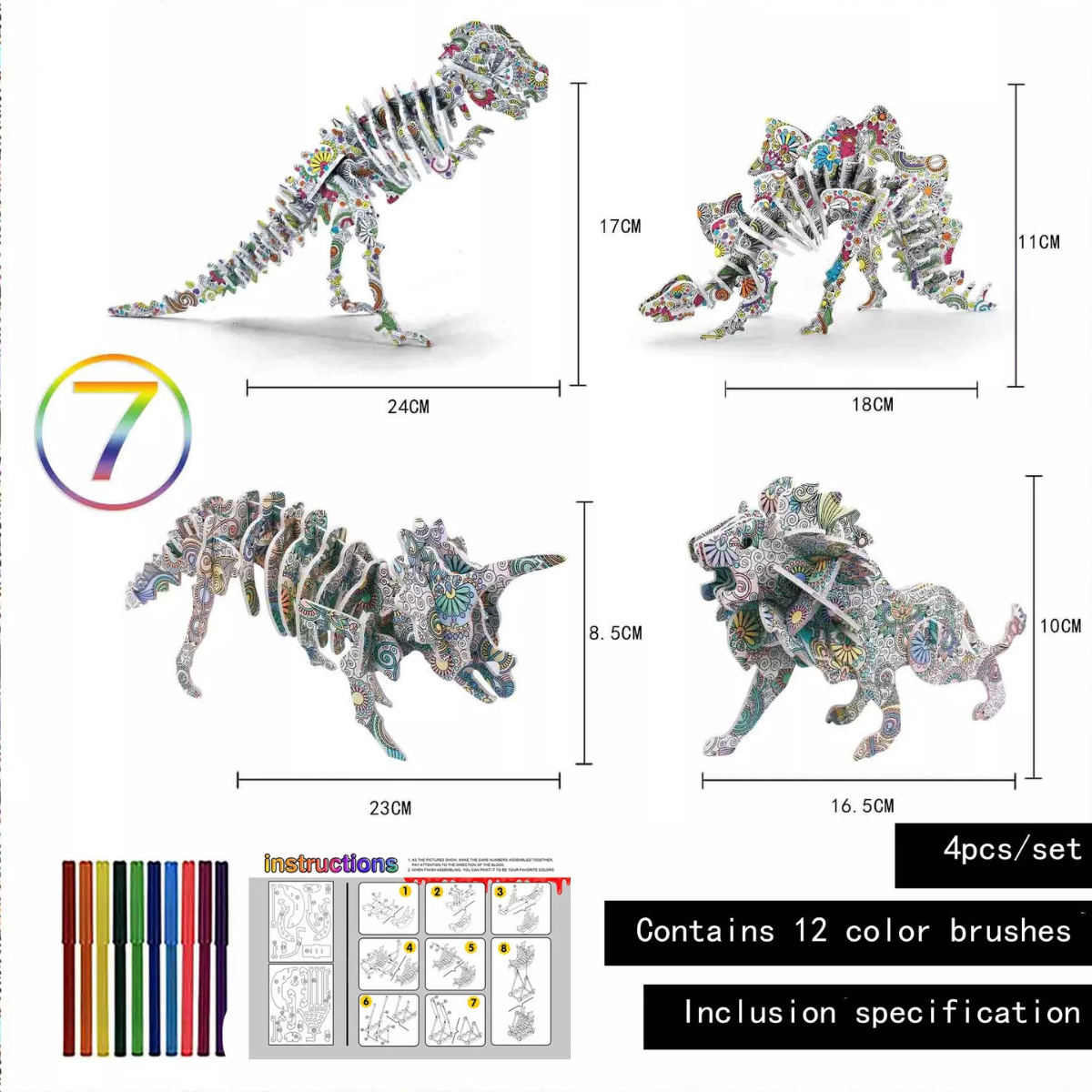3D Kleur Puzzel - Creëer en Kleur je Eigen Bouwwerk - 3D Puzzelset
