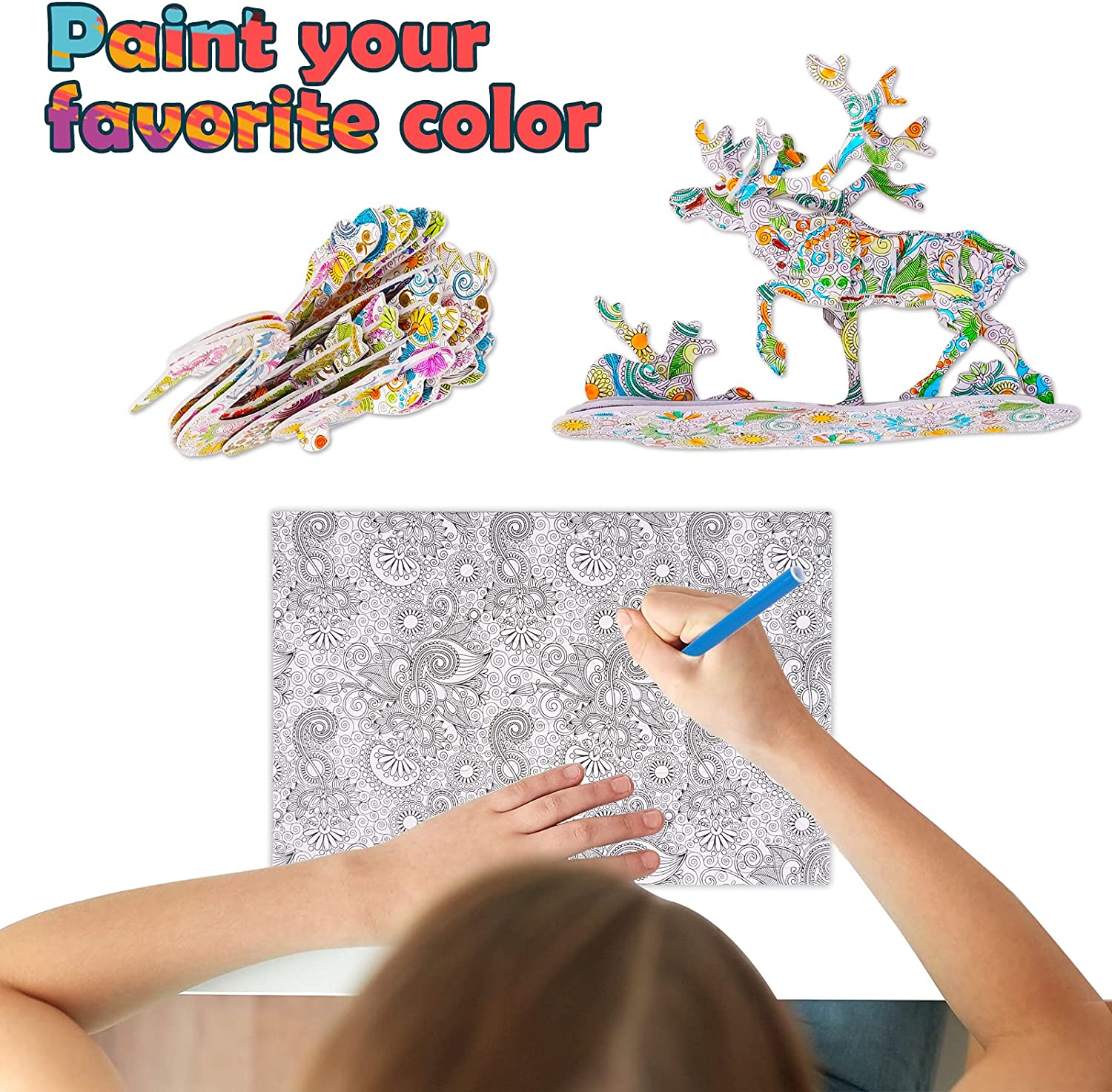 3D Kleur Puzzel - Creëer en Kleur je Eigen Bouwwerk - 3D Puzzelset