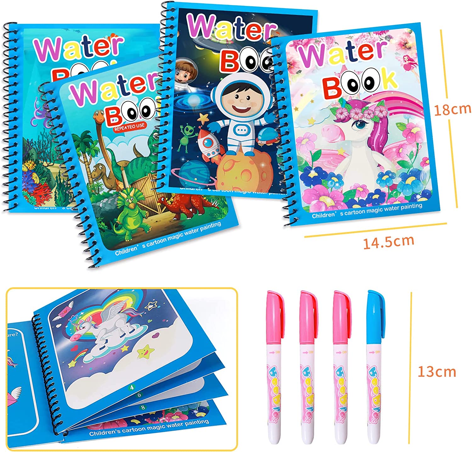 Magisch Waterboek - Tover de Tekening Tevoorschijn - Herbruikbaar Kleurboek