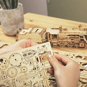 Houten Modeltrein 3D - Ontdek Eindeloos Bouwplezier met Deze Gedetailleerde Treinset