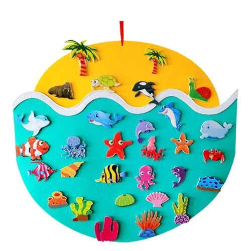 DIY Dierenbord - Plak en speel met dieren - Vilt knutselset
