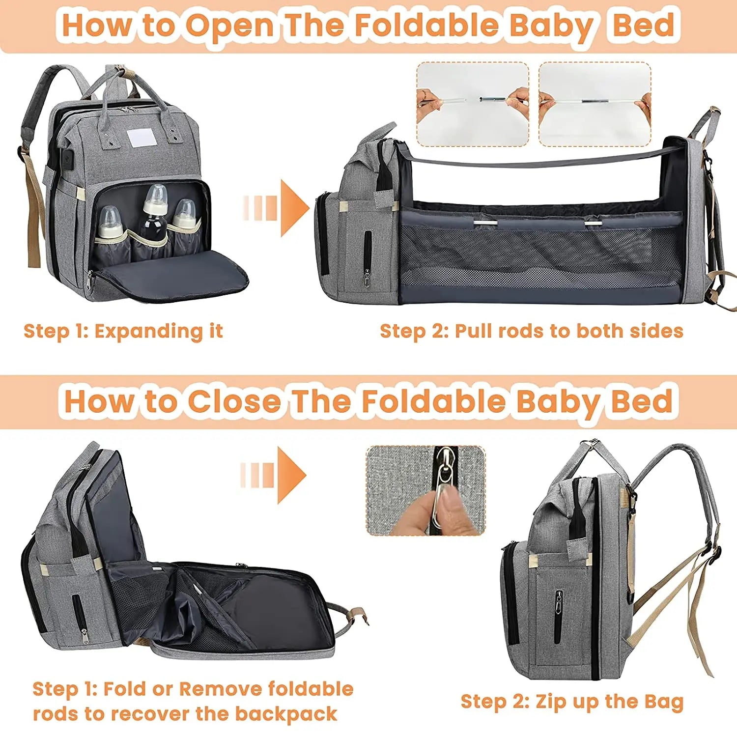 BabyCare Essentials Backpack - Ruime & Stijlvolle Baby Rugzak