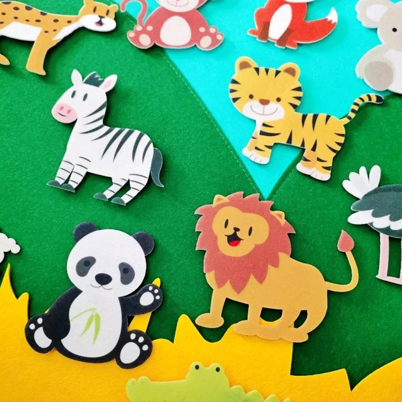 DIY Dierenbord - Plak en speel met dieren - Vilt knutselset