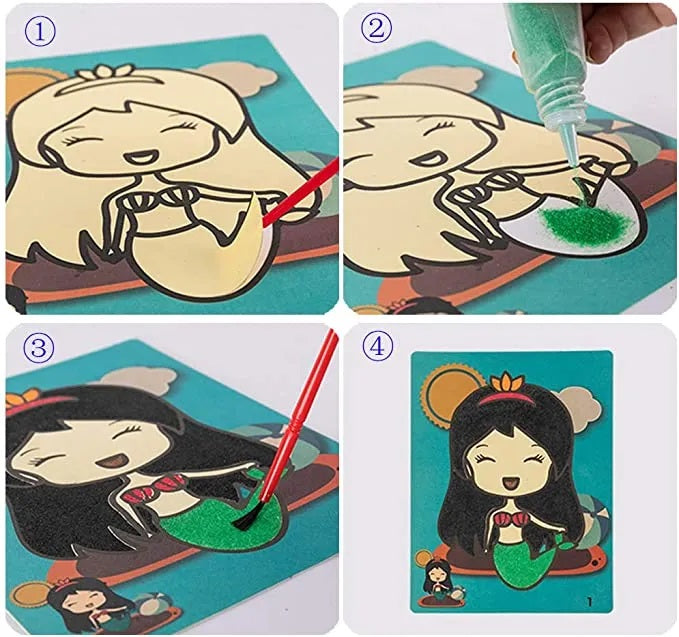 DIY Zandschilderij Set - Creatief met Zand - Zandkunst voor Kinderen