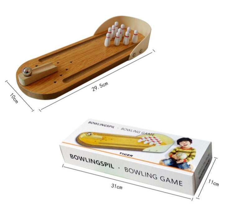 Mini Bowlingbaan - Onbeperkt Speelplezier met Deze Houten Bowling Set