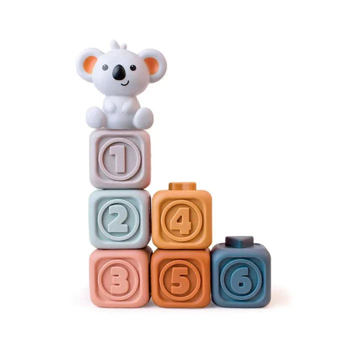 Koala Stapeltoren & Bijtring – Tandvriendelijk Baby Speelgoed