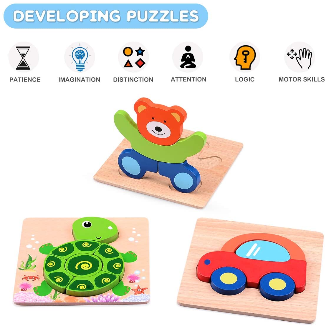 Montessori Dierenvorm Puzzel voor Fijne Motoriek