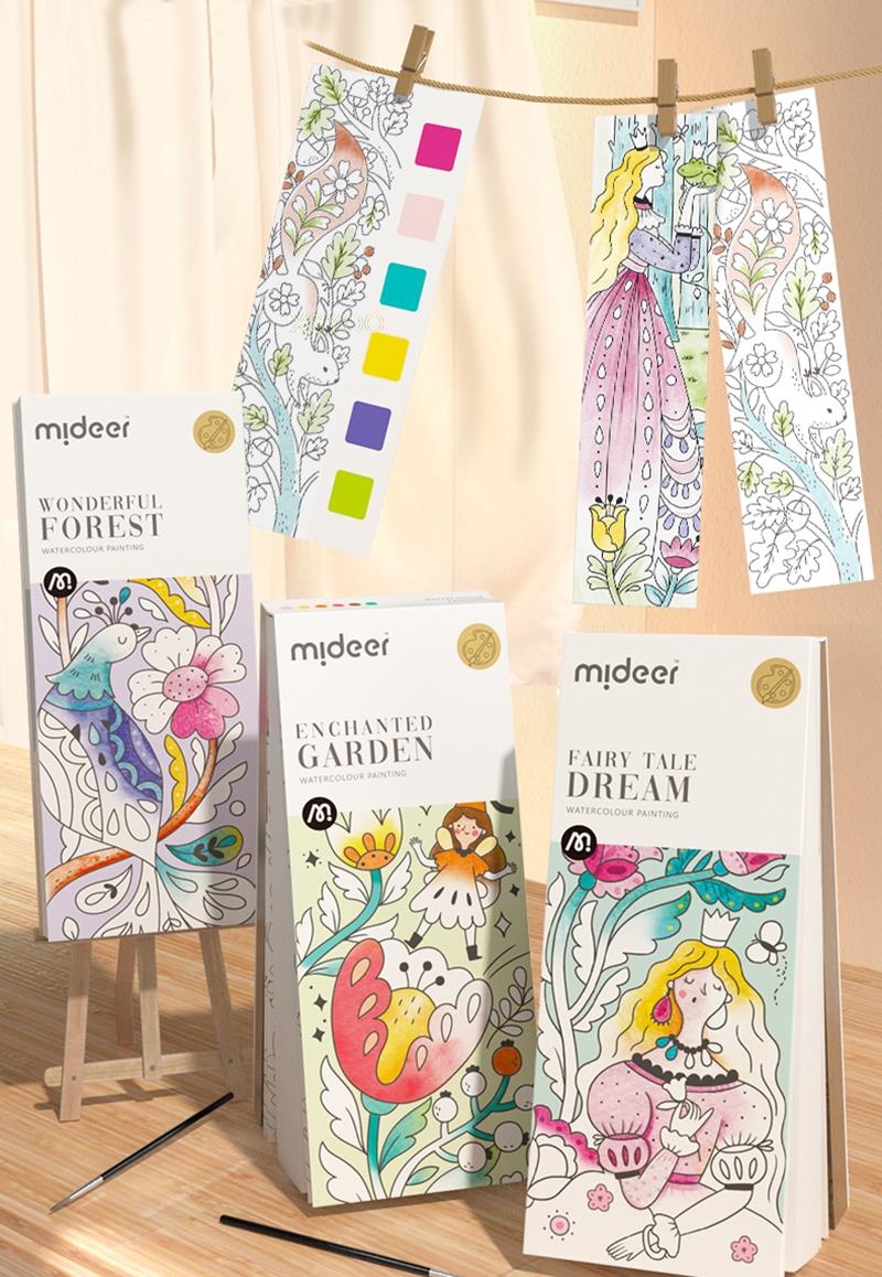Verf Kleurboek - Creatief met Waterverf - Kleurboek met 6 Kleuren Verf