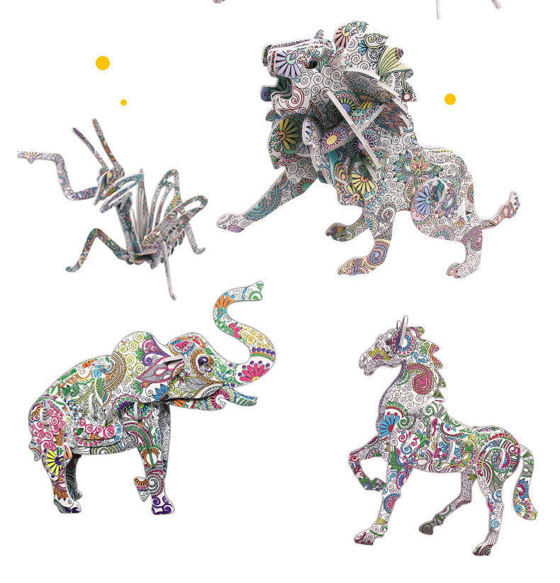 3D Kleur Puzzel - Creëer en Kleur je Eigen Bouwwerk - 3D Puzzelset