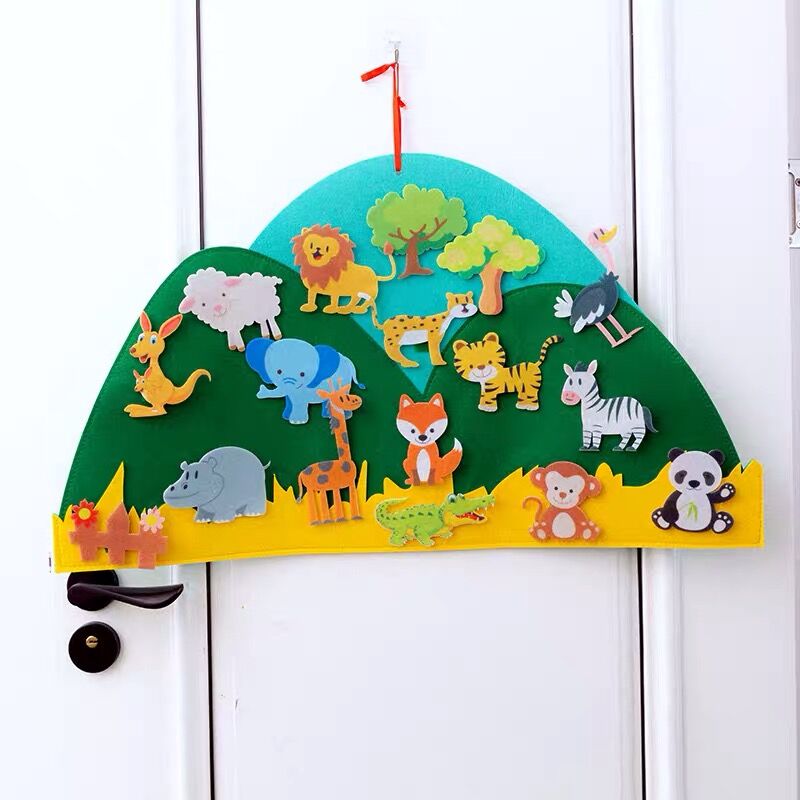 DIY Dierenbord - Plak en speel met dieren - Vilt knutselset