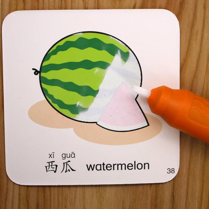 Magische Leerkaarten – Waterverf Educatieve Leerkaarten