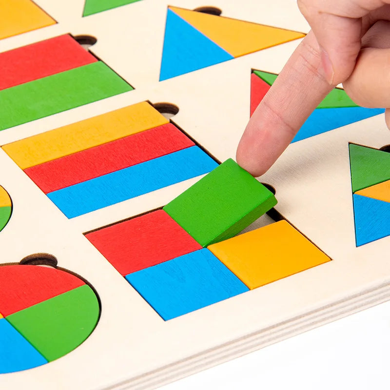 Montessori Geometrische Vormen Puzzel - peuterpuzzel plezier!