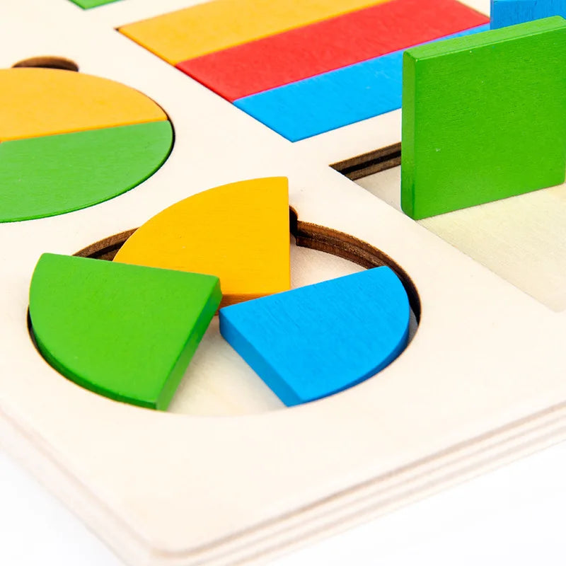 Montessori Geometrische Vormen Puzzel - peuterpuzzel plezier!