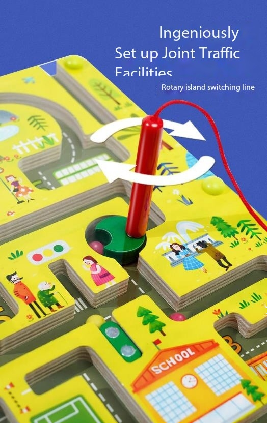Magnetisch Doolhof Spel - Avontuurlijk Verkeer Spel voor Kinderen