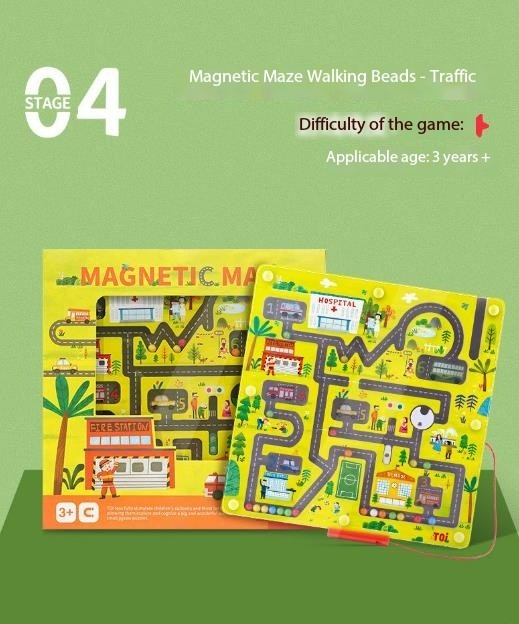Magnetisch Doolhof Spel - Avontuurlijk Verkeer Spel voor Kinderen