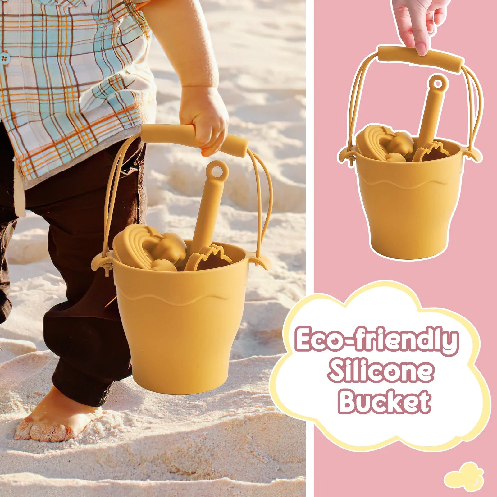 Siliconen Strandset - Creatief Zandavontuur - Strandemmer en Speelgoed