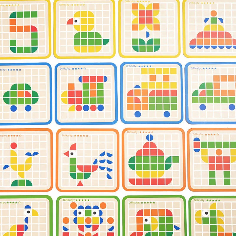 Houten Patronen Puzzel - Educatief Entertainment voor Kinderen