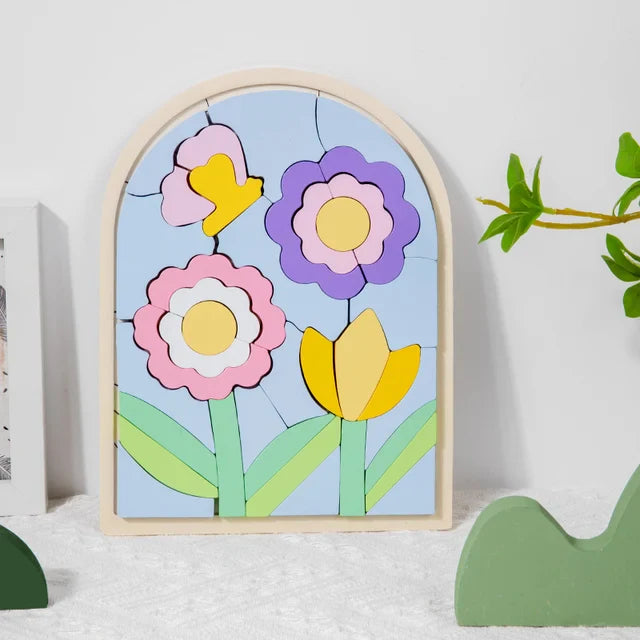 Houten Regenboogblokken Magie - Creatieve Puzzelblokken voor Kinderen